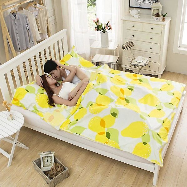 Bärbar Dubbel Sovsäck Kuvert Vår Höst Camping Vandring Sovsäckar Med Kudde Flowers Print