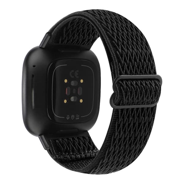 Fitbit Versa 4 / Sense 2 Universal Wave Nylon -ranneke Black