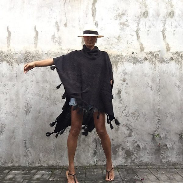 Hög Krage Sommar Bikini Cover Up Halv Ärm Tofs Strandkläder