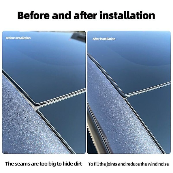 Tätningslist för takfönster Kompatibel med Tesla Model 3 Model Y gummitätning för soltak, vindbrusreduceringskit, dammtät gummitätningskit Model 3
