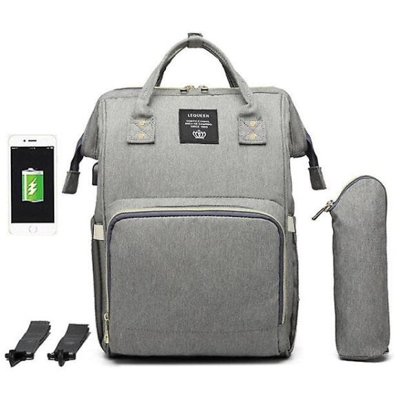 Skötväska Stor kapacitet USB Mummy Bag Reseryggsäck Designer amningsväska för baby