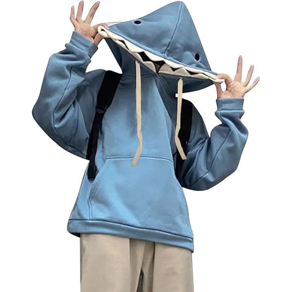 [LCS]Sød Haj Hoodie til Kvinder Blå Blue 3XL