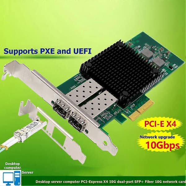 PCI-E X4 10 Gbps SFP fiberoptisk nätverksadapter ConnectX-3 stöder PXE UEFI 10 Gigabit-adapterkort