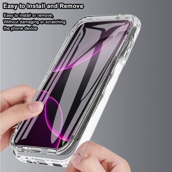 [LCS] Beskyttelsescover til iPhone 17 Pro Max - BOOLING - Fuld beskyttelse 360 Stødabsorberende Transparent Silikone+PC Transparent