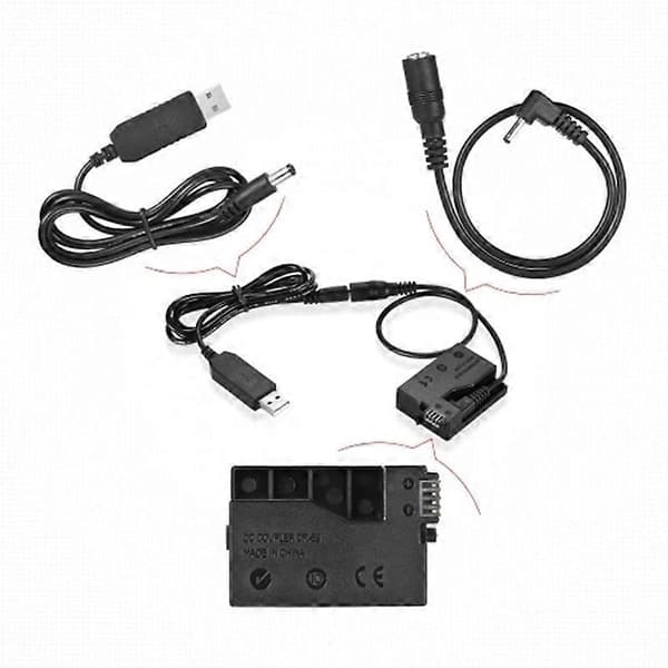 DR-E8 Dummybatteri med DC Power Bank USB-adapterkabeludskiftning til LP-E8 til Canon EOS 550D 6 black