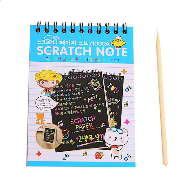 2 st Regnbågs Scratch Mini Konstanteckningar. DIY Festfavorit Tillbehör Kit blue