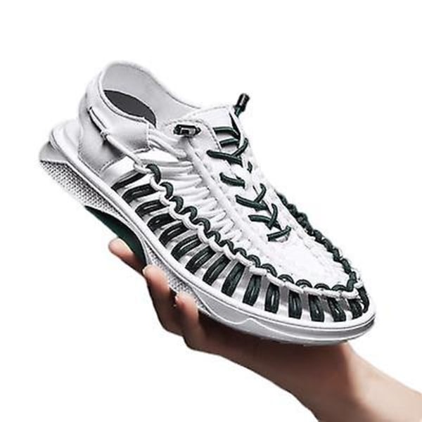 Pustende sandaler Herre Vevde fritidssko Strandsko Sport white green 39