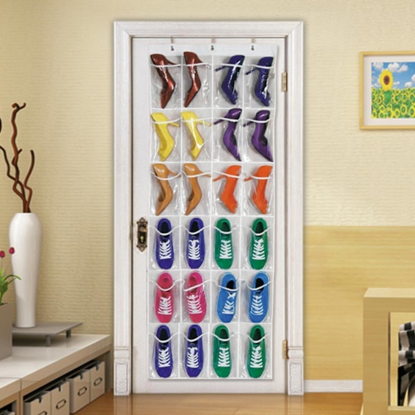 24 Fickor Skohylla Simple Houseware Kristallklar Över Dörren