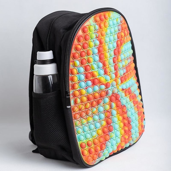 Väri Push Bubble Poika Tyttö Dekompressio Koululaukku Reput Aito Sateenkaari Pop It Reppu Fidget-lelut Color   F