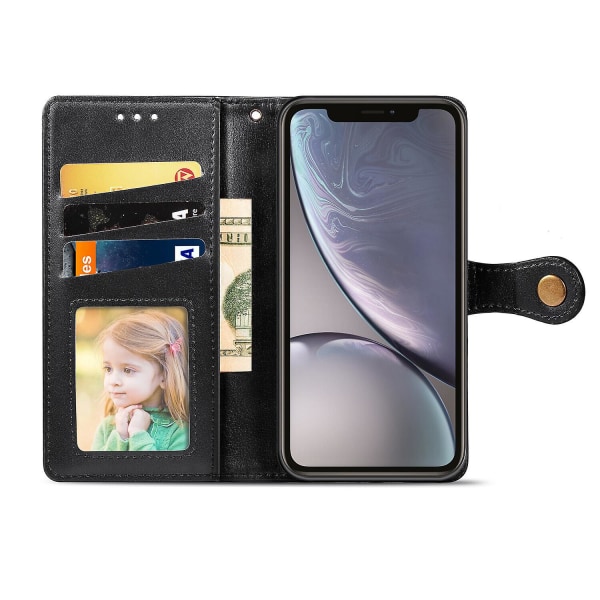 Etui til iPhone Xr Retro Flip Wallet Magnetisk Bumper