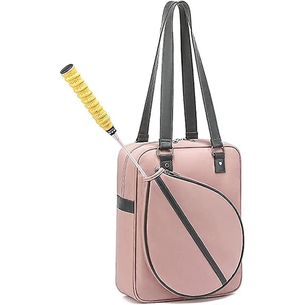 Tennis Skuldertaske, Stor Kapacitet Nylon Tennis Ketcher Holder Rygsæk Bærbar Vandtæt Sports Badminton Ketcher (Pink)