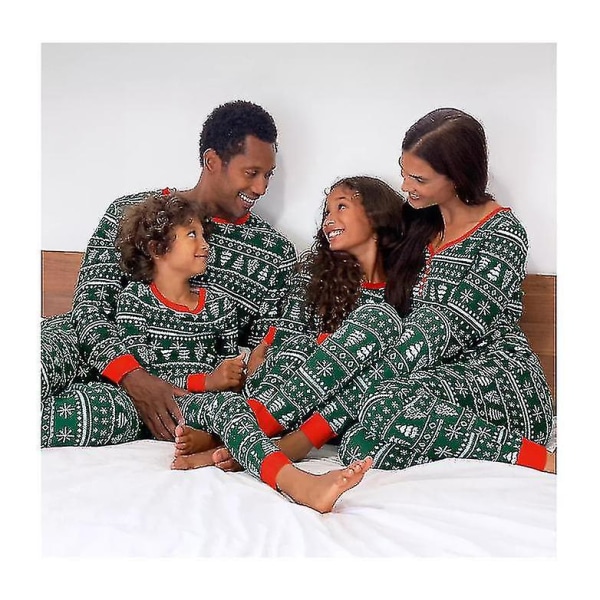 Jul Familj Julgran Tryck Pyjamas Matchande Set Toddler 9M