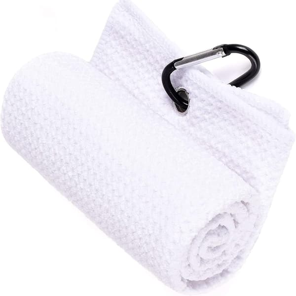 2-pakning 16\" x 24\" Tri-fold Golfhåndklær, Premium Mikrofiber Vaffelmønster (Hvit) White