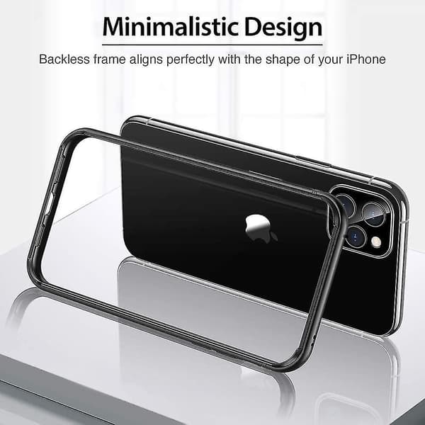 Bumper-cover kompatibel med iPhone 11 Pro, metalramme-rustning med blød Grey
