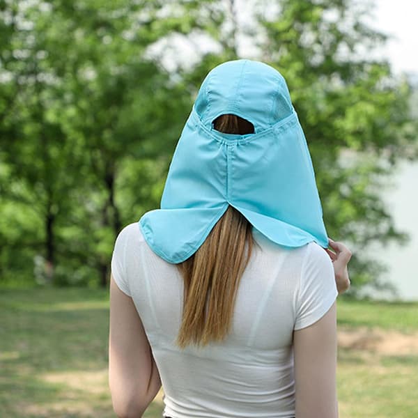 Let og åndbar justerbar sommerhat til udendørs aktiviteter med nakke- og ansigtsklap Light Grey