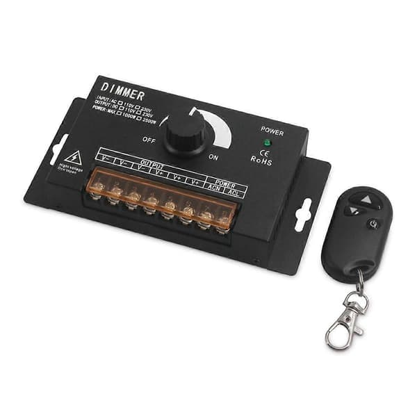 [LCS]AC220V 2500W LED Dimmer Trinnløs Lysstyrkekontroller Black