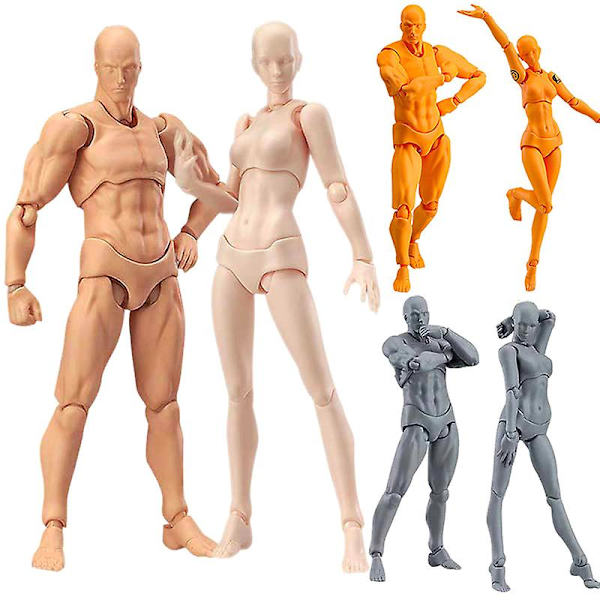 2 stk./sæt Lys Krop Chan & Kun Pvc Bevægelig Action Figur Model Til Shf Version 2.0 Gaver Skin Color