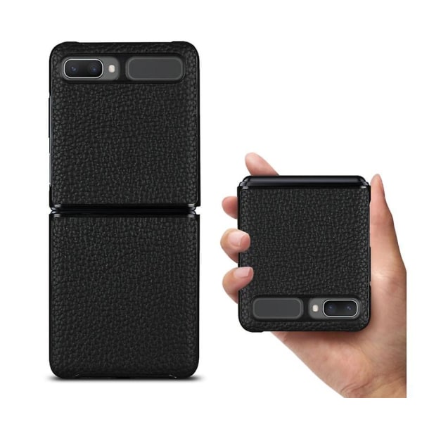 Læder Etui til Samsung Galaxy Z Flip 3 5g Smartphone Black