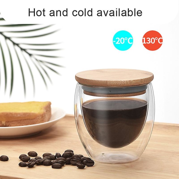 Värmebeständig dubbellagers termoglas Creatives Äggformad kopp för dryck kaffemjölk 450ml