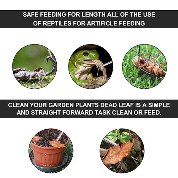 Ekstra lange 304 rustfrie stål akvarium rette pinsetter, fisketank vannplanter verktøy, reptil slange øgle edderkopp frosk gekko fôringstang