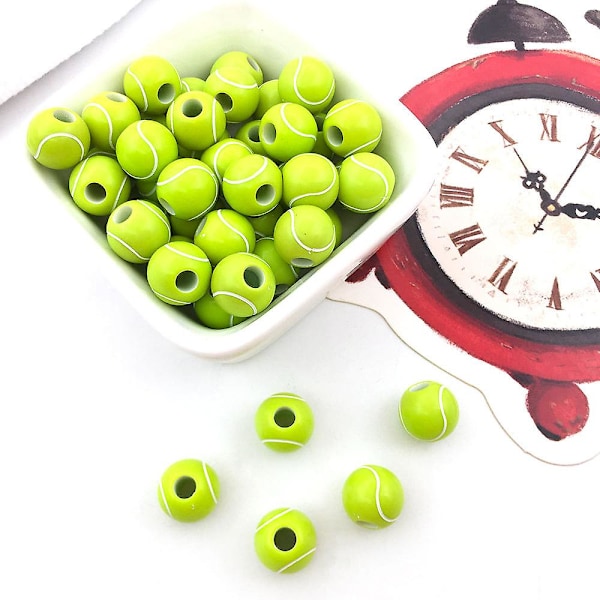 100 stk. Sportsbold Perler Basketball, Tennis, Volleyball, Softball, Fodbold Perler Tennis
