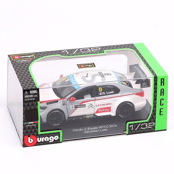 1/32 Skala Citroen C-elysee Wtcc 2014 #9 Sebastian Loeb Ds3 Wrc #2 Mikko Hirvonen Diecast Fordonsmodellbil Leksaksrepliker