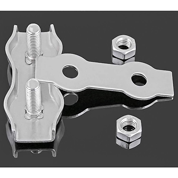 12 stk. M2 Duplex Klemmer Rustfritt Stål Tau Kobling Rustfritt Stål Wire Tau Klemme