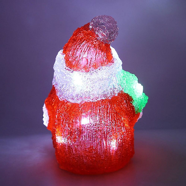 Santa Claus 3D Akryl 16 LED Lys Tegneserie Lampe Juledekorasjon