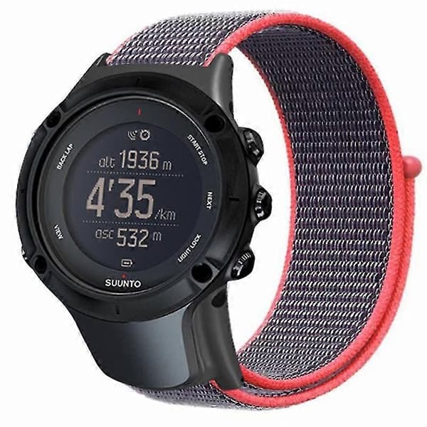 Kompatibelt med Suunto Ambit3/Ambit3 Peak klockarmband Nylon Sport Loop klockrem Light pink