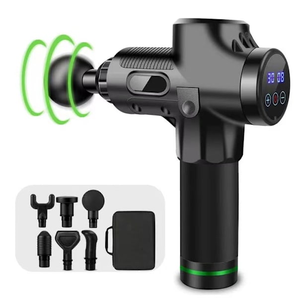 Massagepistol för nacke axel rygg handmassage 2500 mAh med 8 Grau