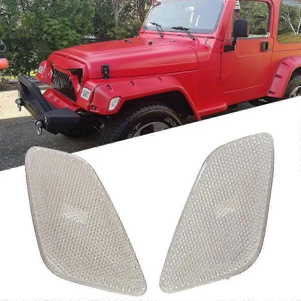 Klare sideblinklys for 1997-2006 Jeep Wrangler TJ frontskjermer Clear lens