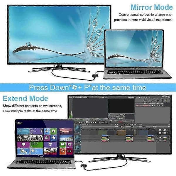 USB till -kompatibel adapter, USB 3.0/2.0 till -kompatibel adapter 1080P HD Multi-Display Video Audio Graphics Cable js