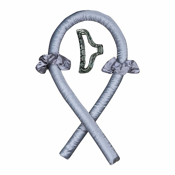 Fleksible krølleruller med clips, twist skumhårruller, bløde skum, ingen varme hårruller med 2 Silver Grey
