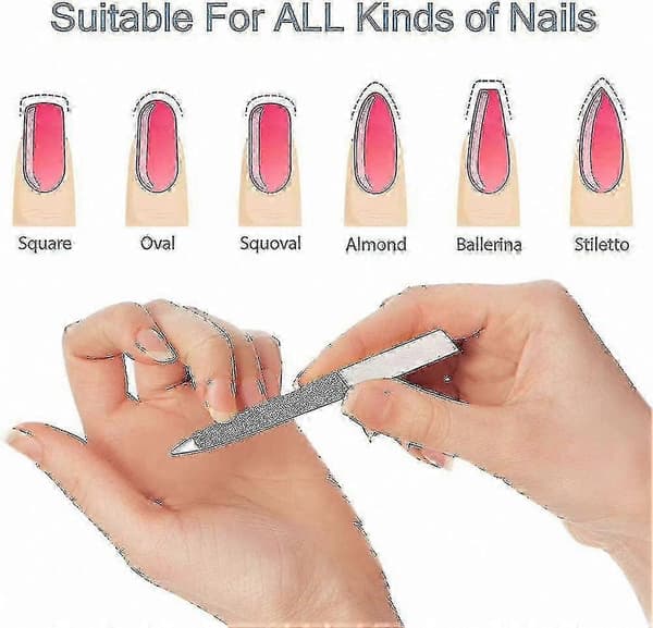 6-pak dobbeltsidede metalneglefile til manicure og pedicure
