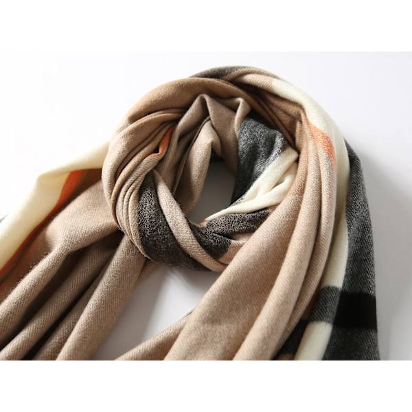 Klassisk Pläd Tartan Kashmirscarf För Kvinnor Män Mjuk Rutig Tofsscarf Khaki