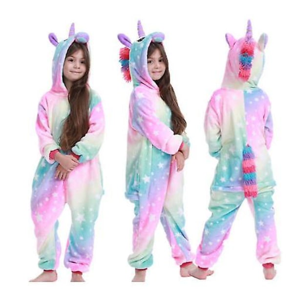 Barn Vinterpyjamas Barn Sovkläder Unicorn Kigurumi Onesies