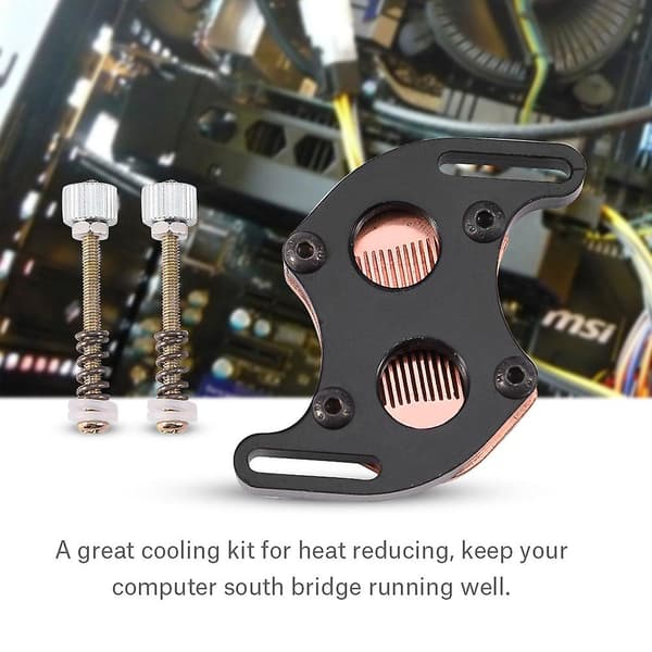 Mini South Bridge Kylvattenblock Kylarsats Röd Kopparbas för PC-dator 4,4-5,8 cm