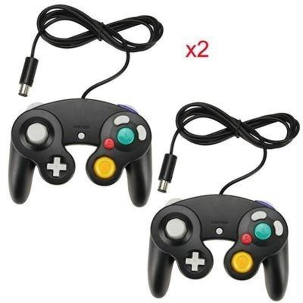 2X trådbunden joystick-kontroll för Wii GameCube GC