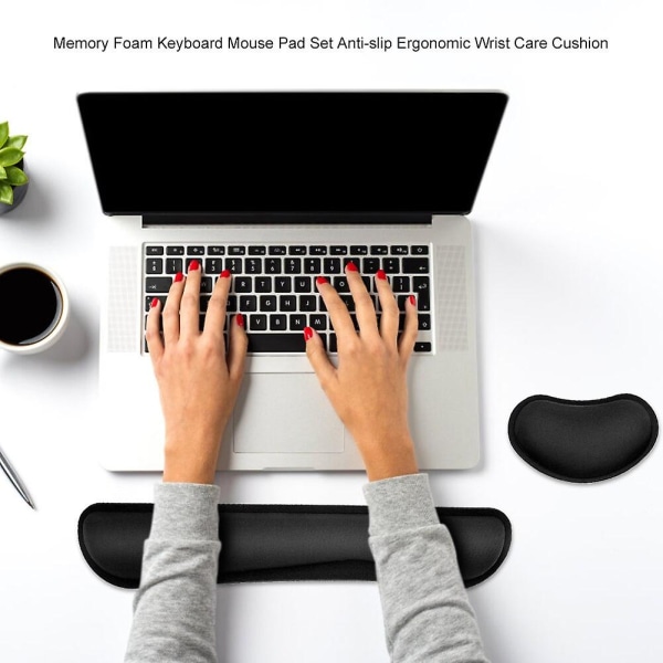 Memory Foam Mekaniskt Mjukt Tangentbord Musmatta Set Ergonomiskt Handledsstöd Handstöd Kudde För Kontor Dator Laptop