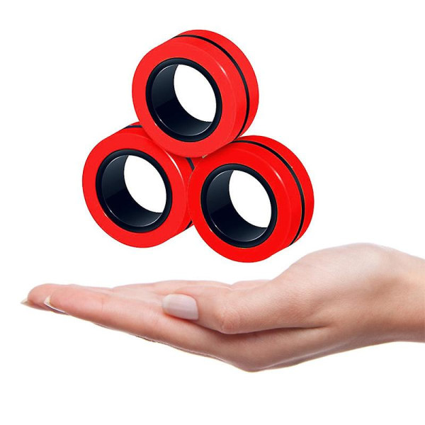 3st Anti-stress Magnetiska Ringar Magnetiska Armband Ring Dra upp leksaker 2