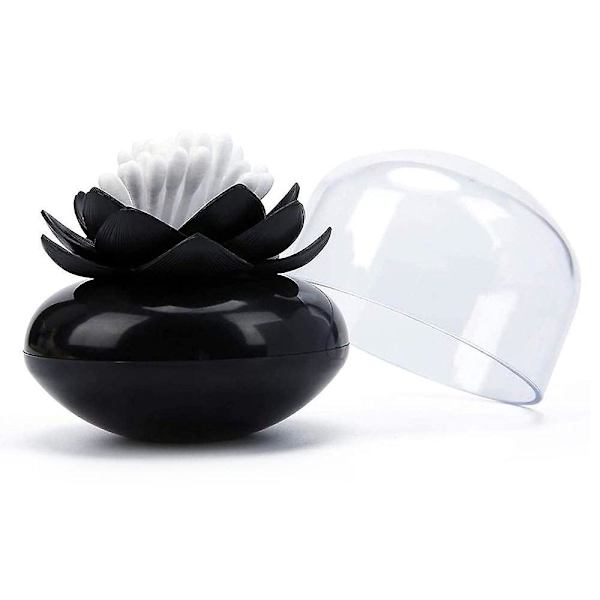 Bomuldspind Organizer Lotusform Kosmetisk Opbevaring Tandstik Con Black