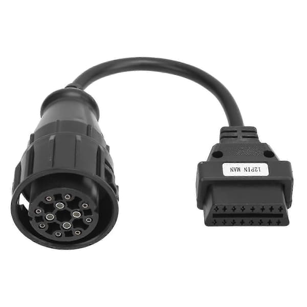 OBD2-adapter 12-pinners MAN til 16-pinners lastebildiagnoseforlengelseskabel erstatning for DELPHI