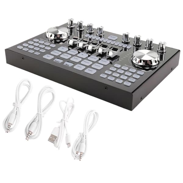 K1 Live lydkort bærbart Bluetooth lydkort profesjonelt justerbart volum lyd for musikkopptak karaokesang Black