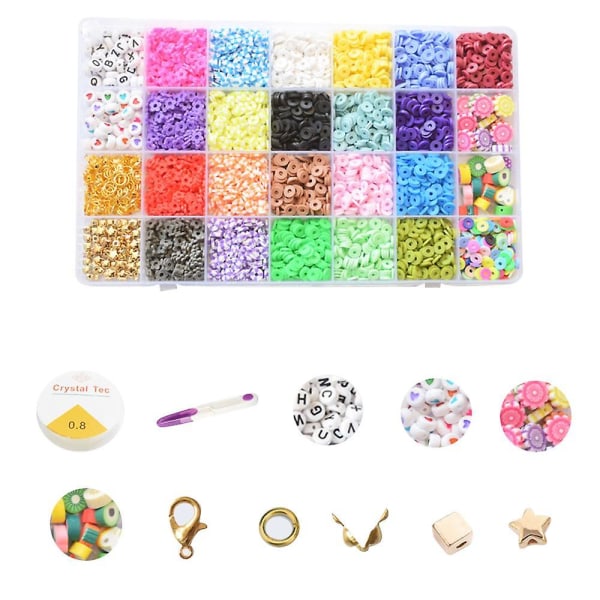 3641 st Polymer Clay Beads Flat Beads 6 mm Runda Heishi Beads