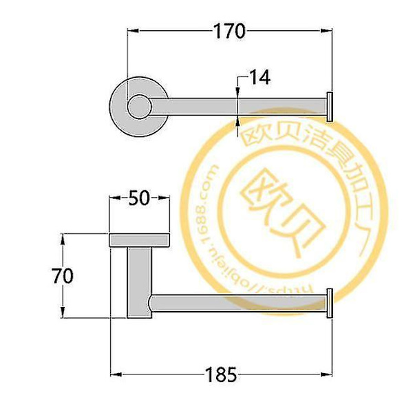 Moderne Baderom Svart Hardware Rustfritt Stål Håndkleholder Håndkle