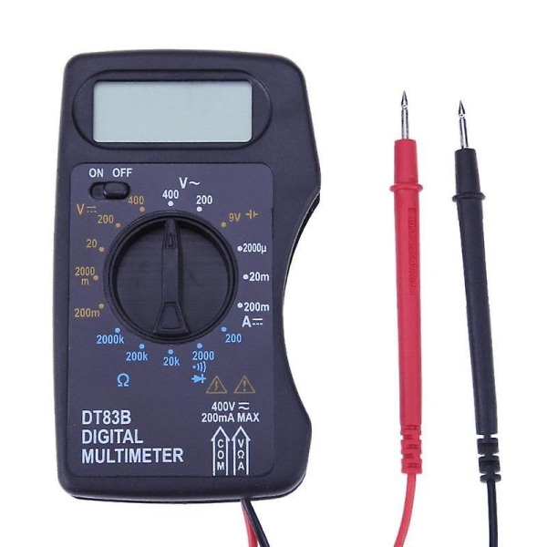 DT83B Lomme Digitalt Multimeter Amperemeter Voltmeter DC/AC Resistor Ohm Spennings Multi Meter Tester Elektriske Instrumenter