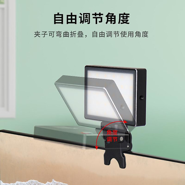 Fill Light Clip Live Selfie Clip Mobiltelefon Dator Multifunktionell mikrofon Fästklämma 4/1 skruvport