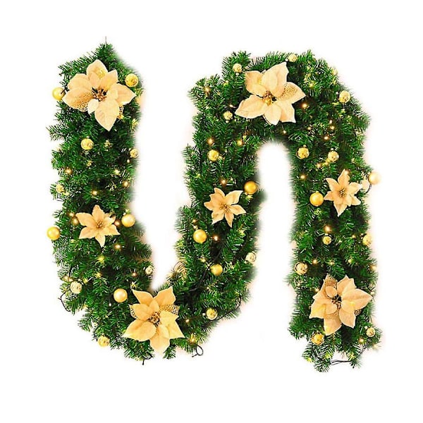 LED 2,7 m Jule Cane Garland Hage Hjem Juledekorasjoner gold
