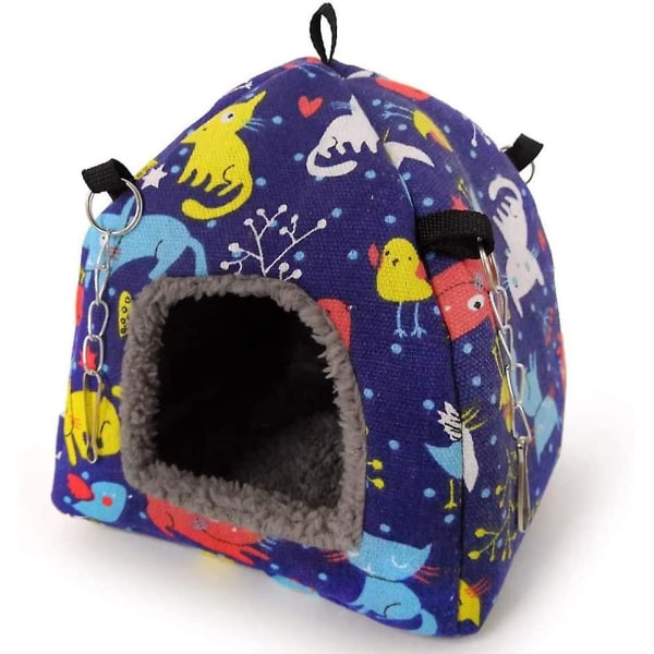 Fågelbo hus säng leksak för sällskapsdjur papegoja undulat parakit nymfparakit conure kakadua Blue cat L