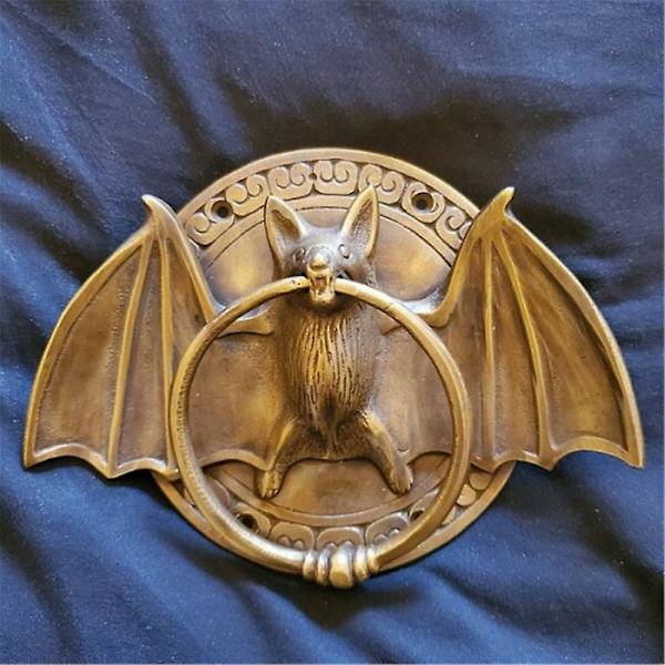 Dörrknackare i solid mässing, retro fladdermöss, kraftig dörrknackare, dekoration för ytterdörr Coppery